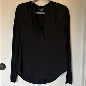 vince black long sleeve cashmere modal v neck XS